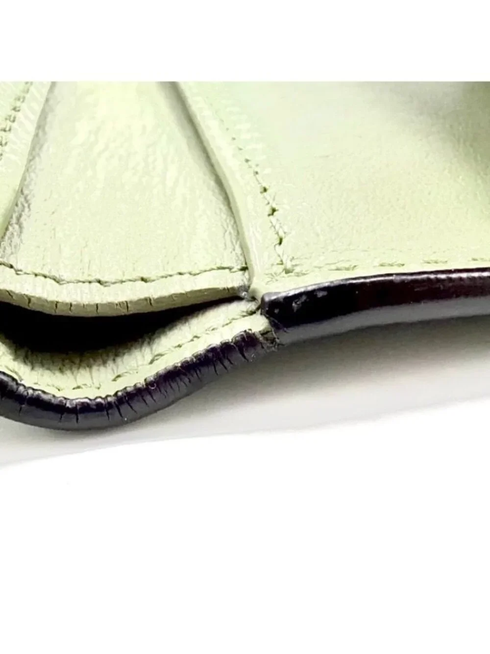 Loewe Wallet Khaki Green Anagram Trifold Silver